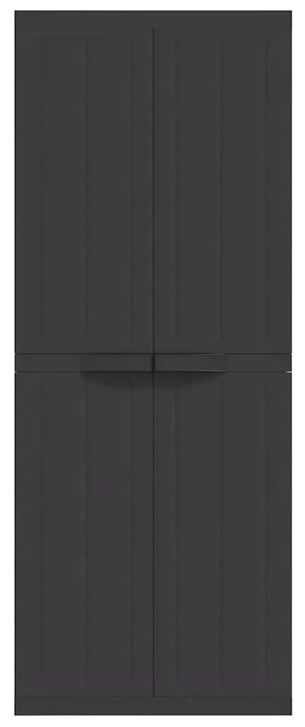 vidaXL Ντουλάπι Αποθ. Εξ. Χώρου Μαύρο 65x37x165εκ. Πολυπροπυλένιο
