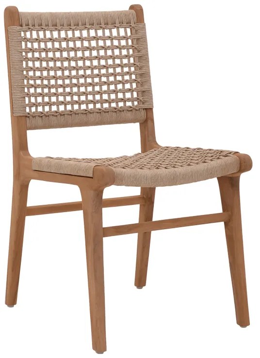 Intrahome Καρέκλα Rover Intrahome σκελετός από teak ξύλο σε φυσική απόχρωση και μπεζ banana rope 50x60x86εκ | SKU: INTRAPA-445111117