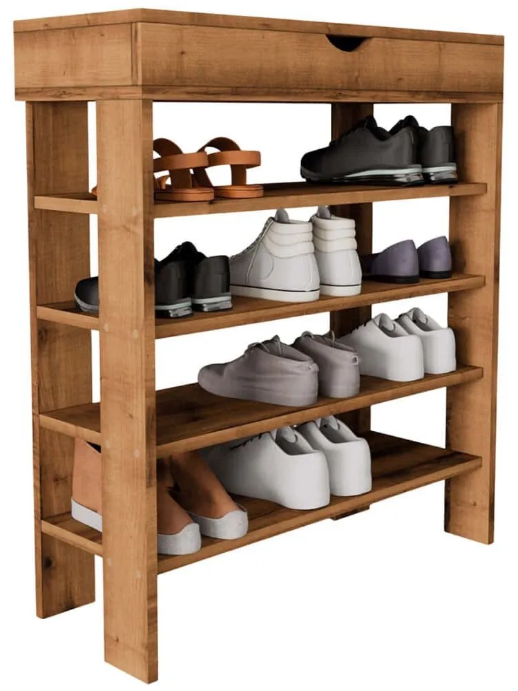 Παπουτσοθήκη Royal 360ALE1204 80x30x90cm Walnut Μοριοσανίδα, Μελαμίνη