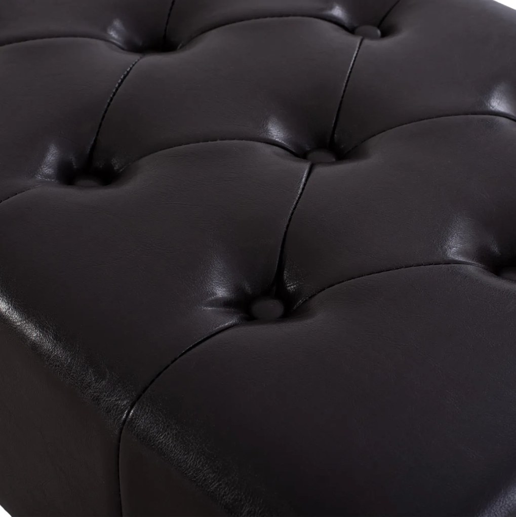 Ταμπουρέ Υποπόδιο ΕΜΜΑ τύπου CHESTERFIELD PU Σκούρο καφέ 80x44x39Y εκ. 80x44x39 εκ.