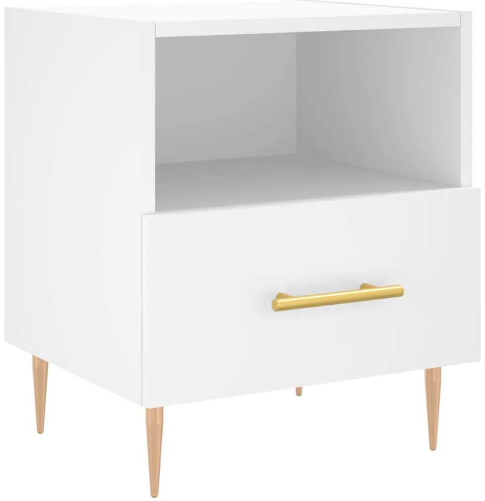 vidaXL Κομοδίνο Λευκό 40 x 35 x 47,5 εκ. από Επεξεργασμένο Ξύλο