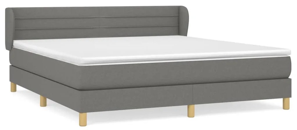 ΚΡΕΒΑΤΙ BOXSPRING ΜΕ ΣΤΡΩΜΑ ΣΚΟΥΡΟ ΓΚΡΙ 180X200 ΕΚ ΥΦΑΣΜΑΤΙΝ 3126902