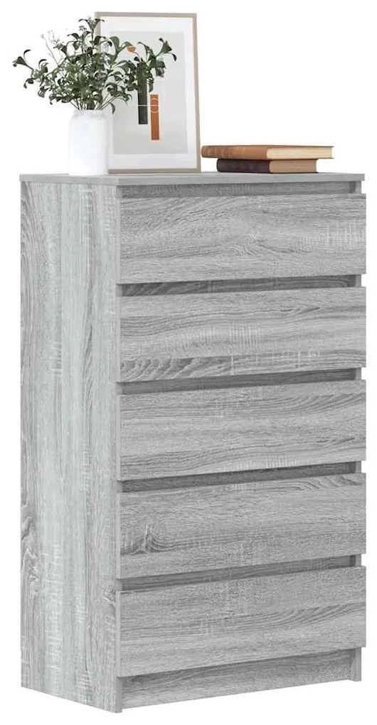 vidaXL Συρταριέρα Γκρι Sonoma 60x36x103 εκ. από Επεξεργασμένο Ξύλο