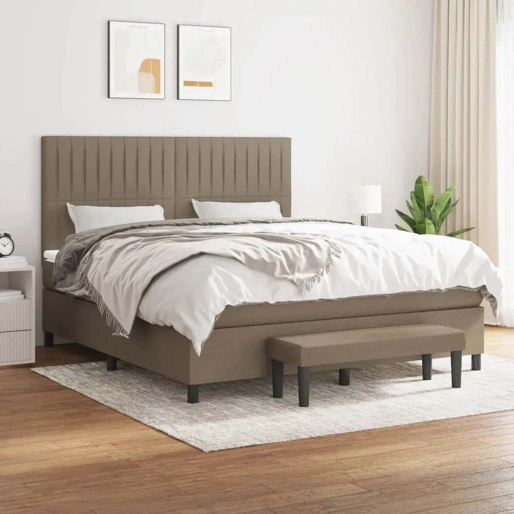 ΚΡΕΒΑΤΙ BOXSPRING ΜΕ ΣΤΡΩΜΑ TAUPE 180X200 ΕΚ. ΥΦΑΣΜΑΤΙΝΟ 3136777