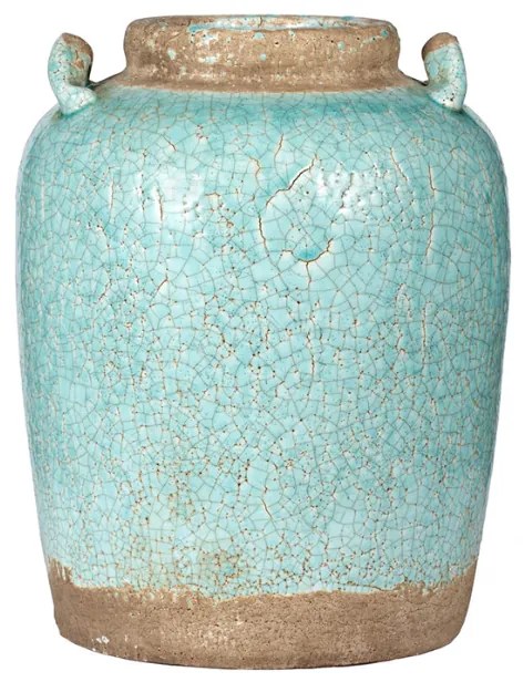 Artekko Candia Βάζο από Τερακότα Γαλάζιο Πατίνα (27.5x27.5x35.5)cm Artekko 1342
