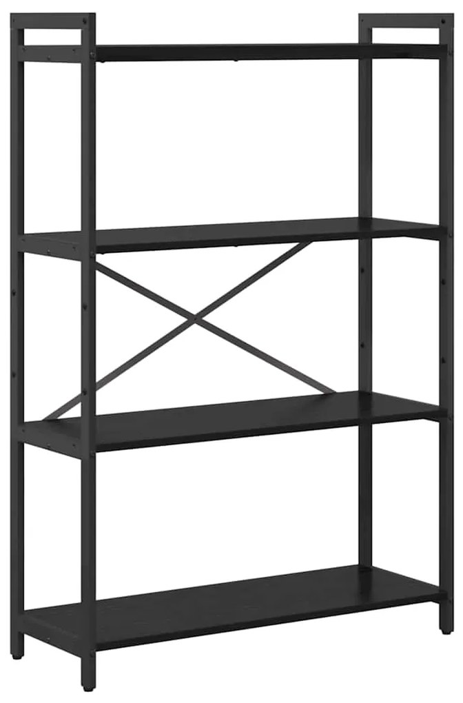 vidaXL Ράφι Βιβλίων Μαύρη Οξυά 80 x 30 x 120 εκ Επεξεργασμένο ξύλο