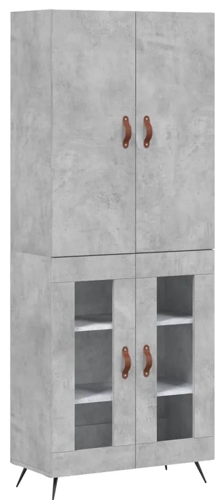 vidaXL Ντουλάπι Γκρι Σκυροδέματος 69,5x34x180 εκ. Επεξεργασμένο Ξύλο