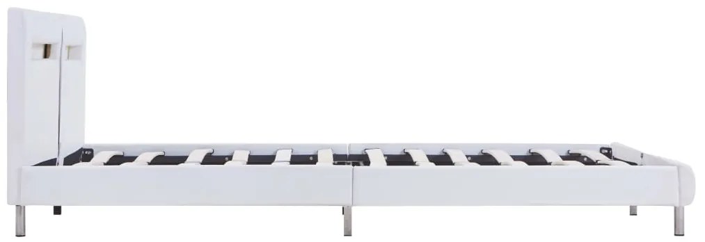 vidaXL Πλαίσιο Κρεβατιού με LED Λευκό 180x200 εκ. από Συνθετικό Δέρμα