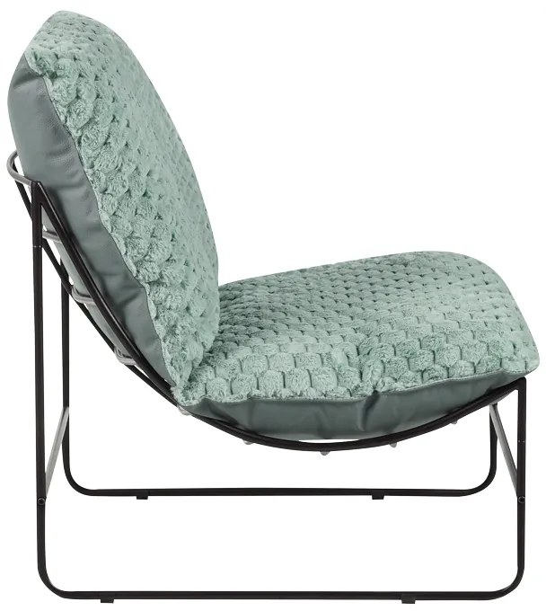 Πολυθρόνα Chopie pakoworld ύφασμα ανοιχτό πράσινο-μαύρο πόδι 77x90x83εκ