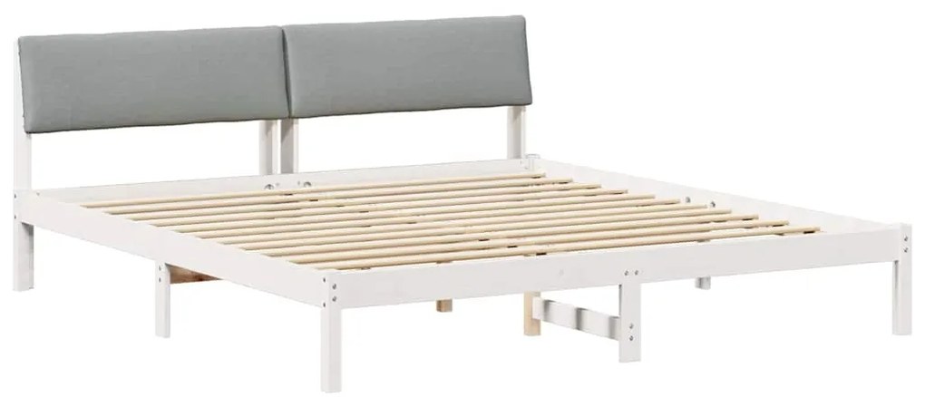 vidaXL Σκελετός Κρεβατιού Λευκό και ανοιχτό γκρι 180 x 200 cm