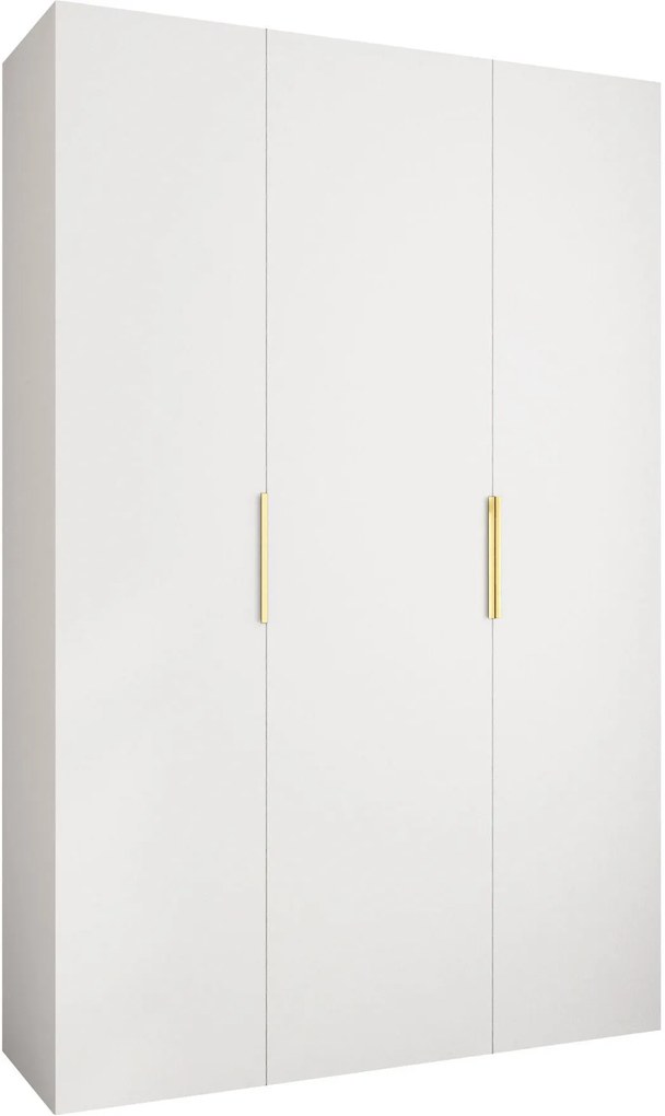 Ντουλάπα Como IV 160 Τρίφυλλη-Λευκό - Χρυσό