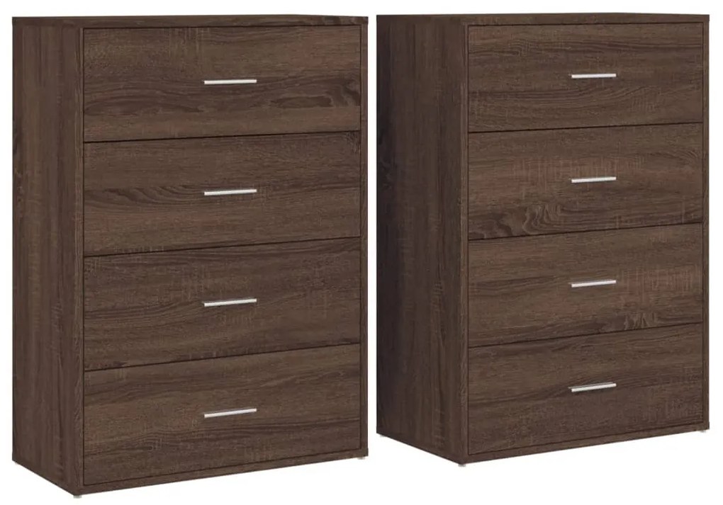 vidaXL Βοηθητικά Ντουλάπια 2 τεμ. Καφέ Δρυς 60x31x84 εκ. Επεξ. Ξύλο