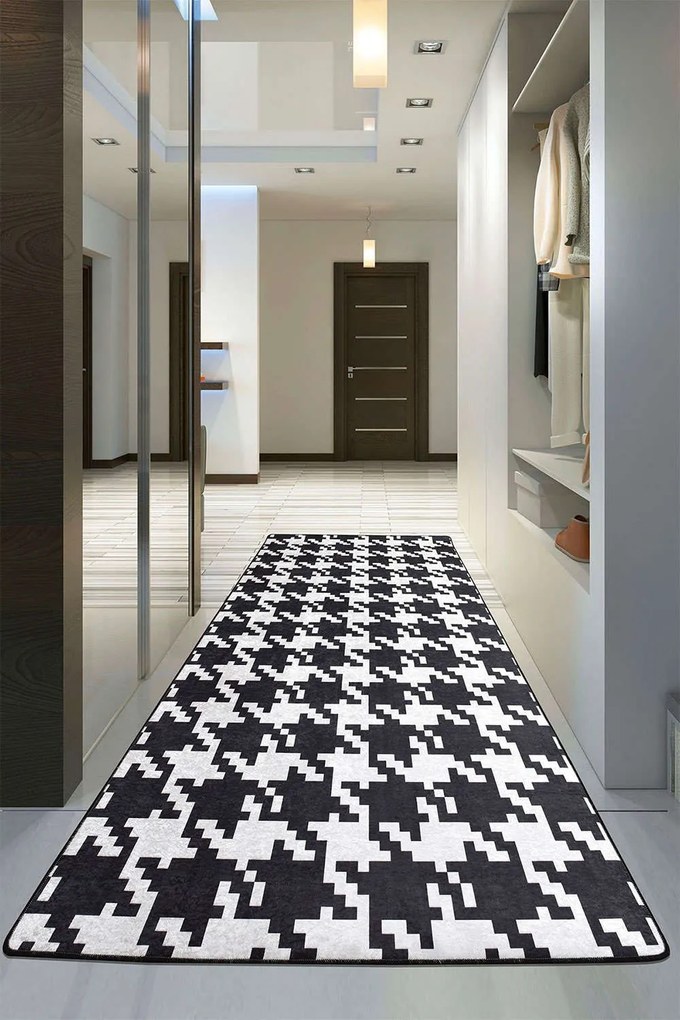 Χαλί Kazayağı Djt 882CHL2460 Black-White Conceptum Hypnose 80X200cm