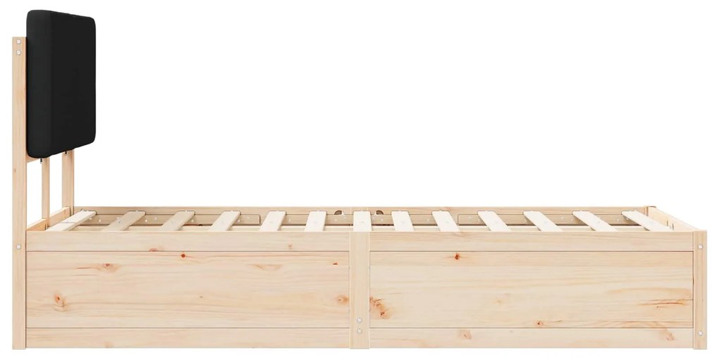 vidaXL Σκελετός Κρεβατιού με Επενδεδυμένο Κεφαλάρι Μαύρο 120 x 200 cm