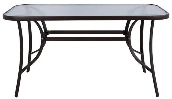 Τραπέζι BRUNO Μεταλλικό Καφέ με Γυάλινη Επιφάνεια 140x80x72Υ εκ. 140x80x72 εκ.