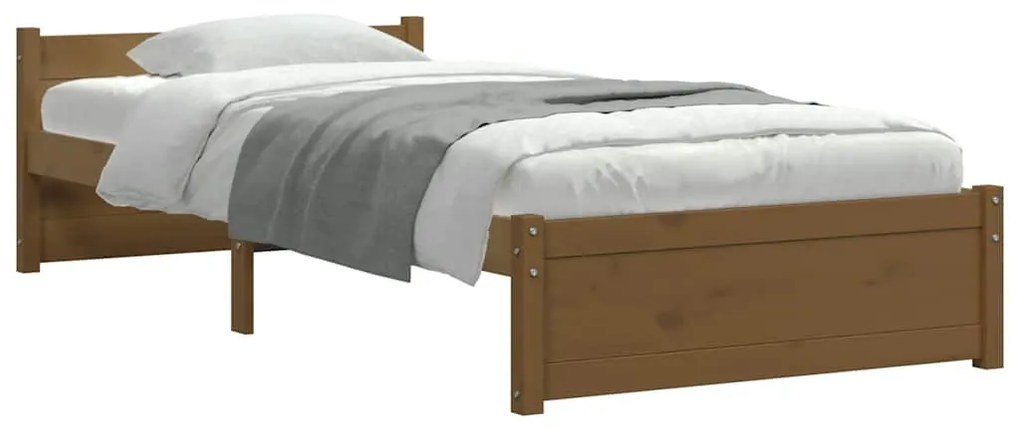 vidaXL Πλαίσιο Κρεβατιού Μελί 75x190 εκ. Ξύλο Πεύκου Small Single