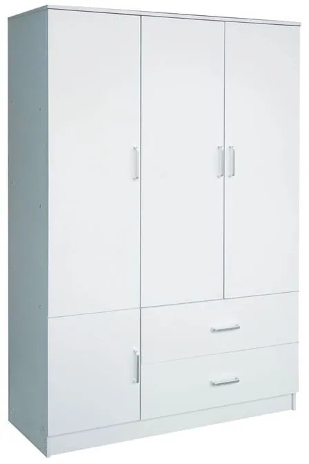 CLOSET Ντουλάπα Τετράφυλλη, 5 Ράφια, 2 Συρτάρια, Θέσεις για Κρεμάστρες, Απόχρωση Άσπρο