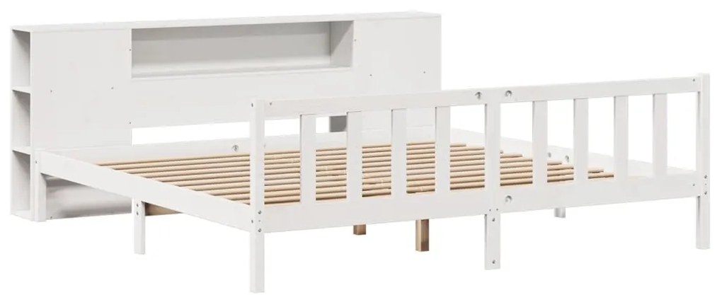 vidaXL Κρεβάτι Βιβλιοθήκη Χωρίς Στρώμα 180x200 εκ Μασίφ Ξύλο Πεύκου