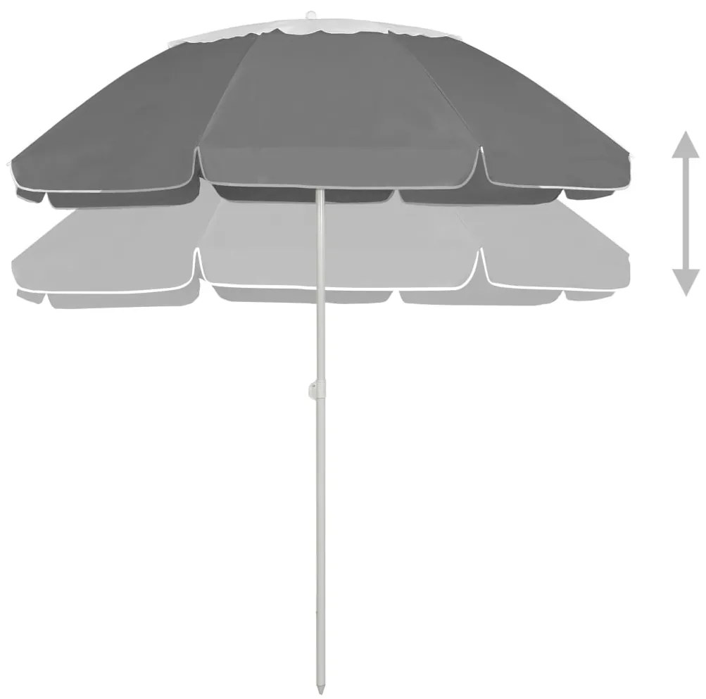 vidaXL Ομπρέλα Θαλάσσης Ανθρακί 300 εκ.