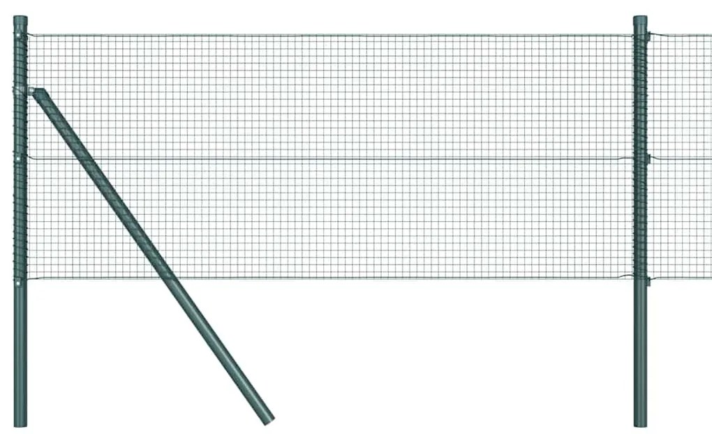 vidaXL Φράχτης με Στήλες. Πράσινο 0.8 x 10 m Ατσάλι