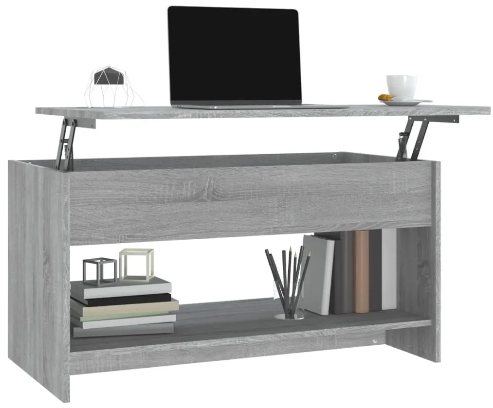 vidaXL Τραπεζάκι Σαλονιού Γκρι Sonoma102x50x52,5 εκ.Επεξεργασμένο Ξύλο
