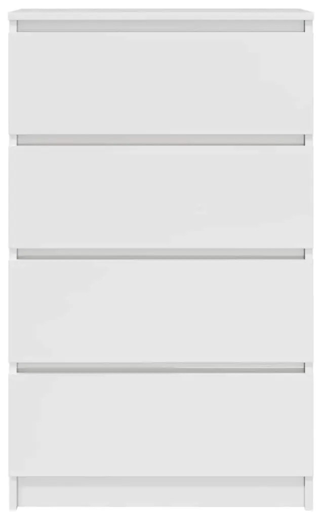 vidaXL Συρταριέρα Γυαλιστερό Λευκό 60x35x98,5 εκ. Επεξεργασμένο Ξύλο