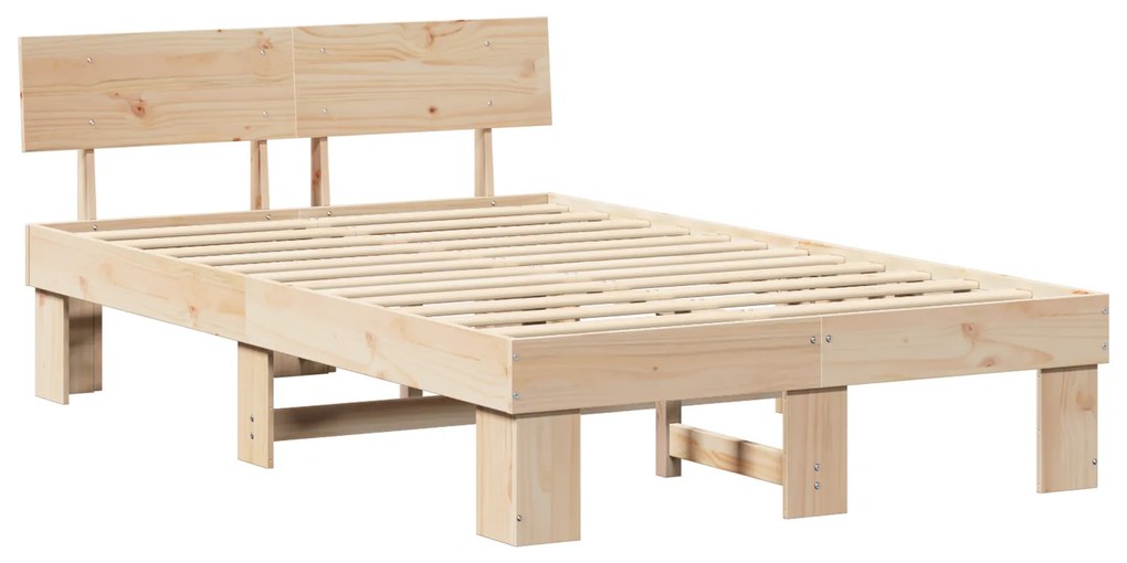 vidaXL Σκελετός Κρεβατιού Καφέ 120 x 200 cm Συμπαγές ξύλο πεύκου