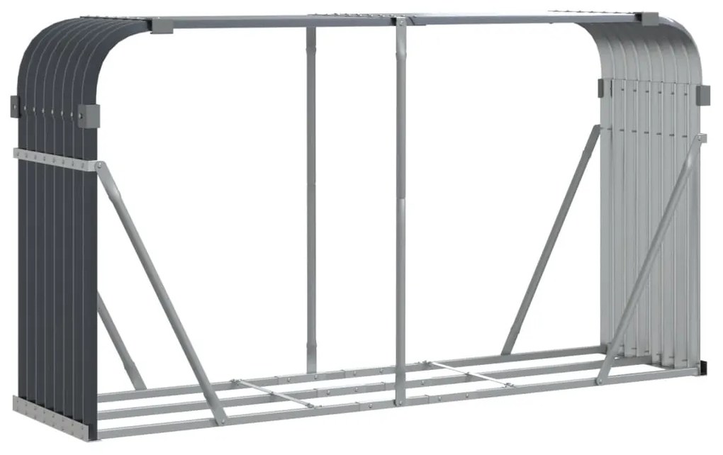 vidaXL Ξυλοθήκη Ανθρακί 180x45x100 εκ. από Γαλβανισμένο Ατσάλι