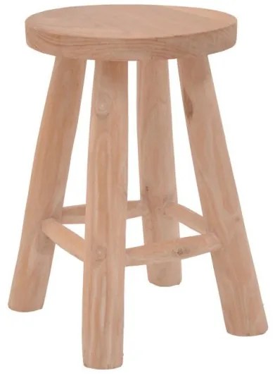 Σκαμπό Verenity Pakoworld teak ξύλο Φ30x45εκ 336-000019-336-000019-Καφέ 336-000019