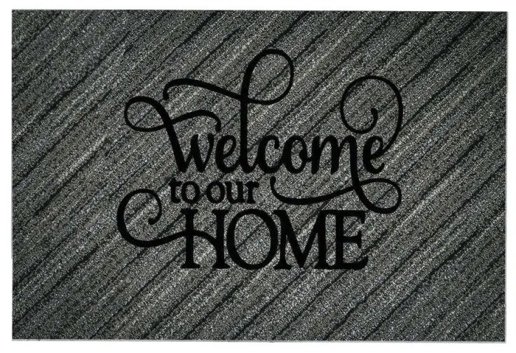 Χαλάκι πόρτας εισόδου Chilai Home 877CHL1163, 45x70 cm, PVC, Γκρι / Μαύρο
