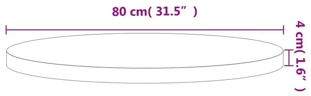 vidaXL Επιφάνεια Τραπεζιού Στρογγυλή Ø80x4 εκ. Μασίφ Ξύλο Οξιάς