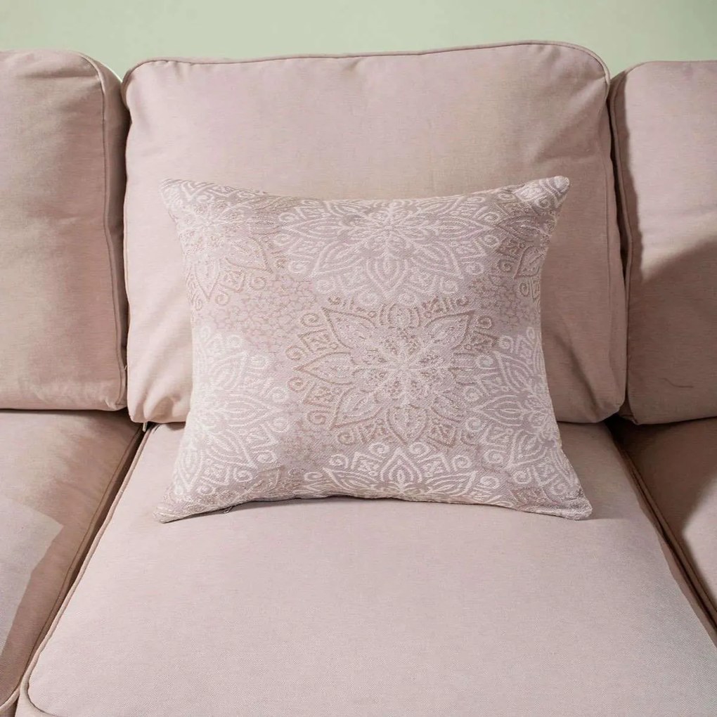 Μαξιλαροθήκη Διακοσμητική Matera 02 Beige Teoran 45X45 45x45cm Cotton-Polyester