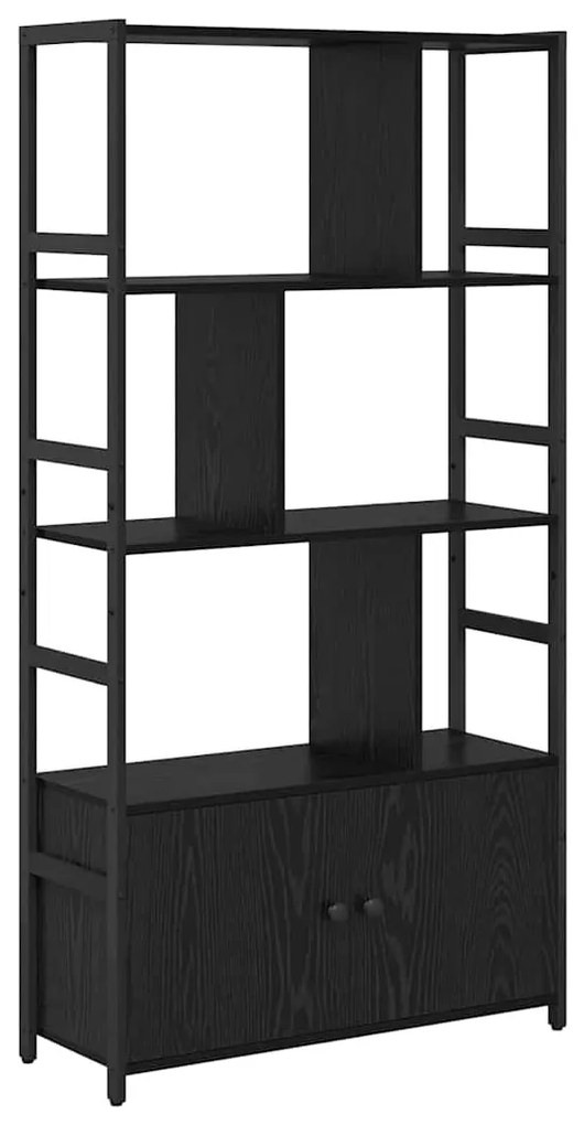 vidaXL Ράφι Βιβλίων Μαύρη Οξυά 80 x 30 x 155,5 εκ Επεξεργασμένο ξύλο