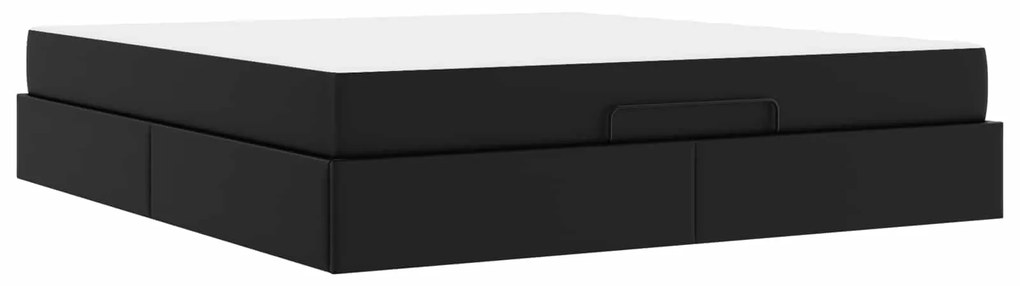 Σκελετός κρεβατιού με στρώμα με στρώμα 2 pcs Μαύρο PVC