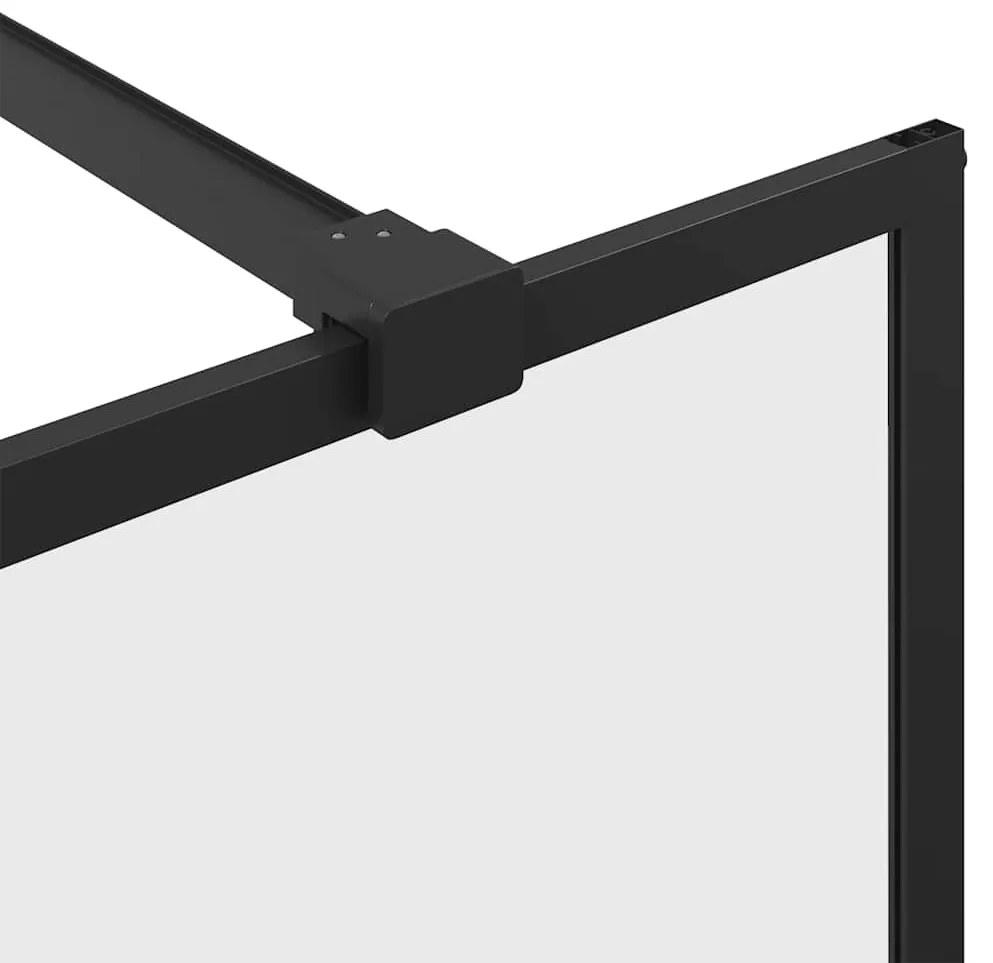 vidaXL Διαχωριστικό Ντουζιέρας Διαφανές Μαύρο 140 x 195 εκ. Γυαλί ESG