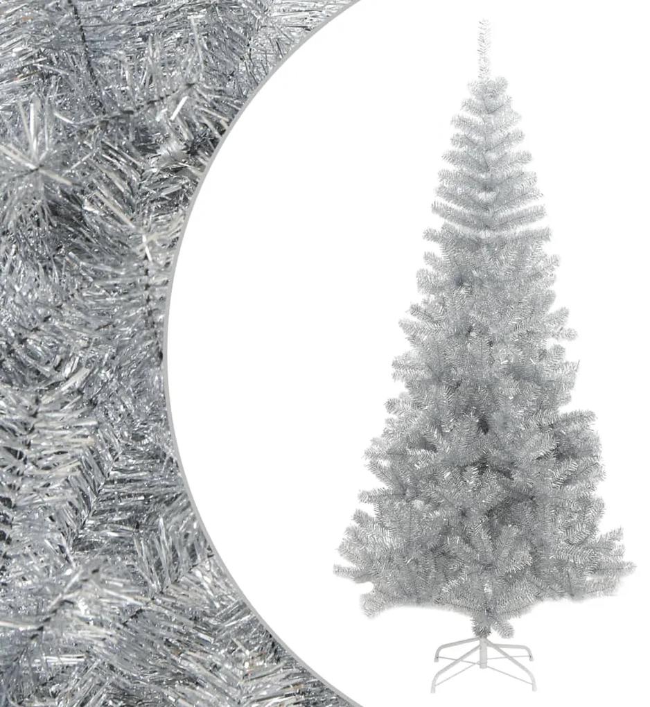 vidaXL Χριστουγεννιάτικο Δέντρο Τεχνητό με Βάση Ασημί 210 εκ. PET