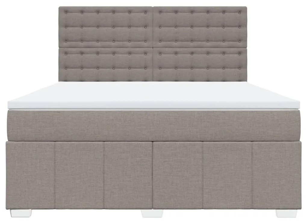 vidaXL Κρεβάτι Boxspring με Στρώμα Taupe 180x200 εκ. Υφασμάτινο