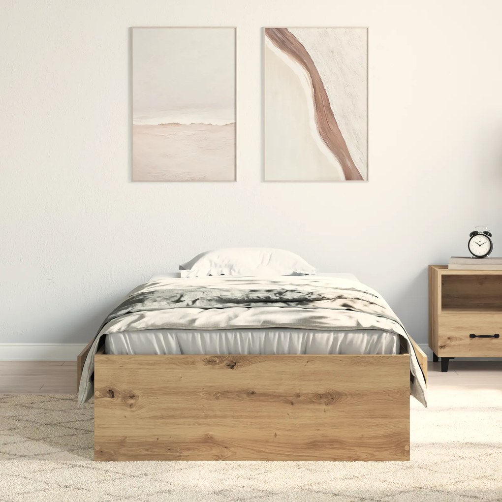 vidaXL Κρεβάτι Artisan Oak 90x190 εκ. Επεξεργασμένο Ξύλο