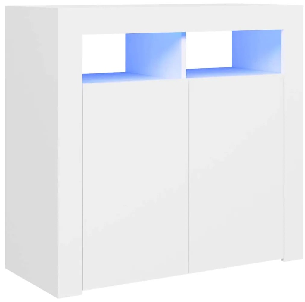 vidaXL Ντουλάπι με LED Λευκό 80 x 35 x 75 εκ.