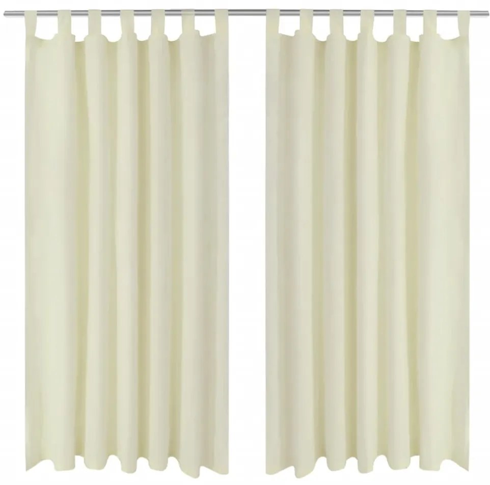 vidaXL Κουρτίνες με Θηλιές 2 τεμ. Κρεμ 140 x 225 εκ. από Microsatin