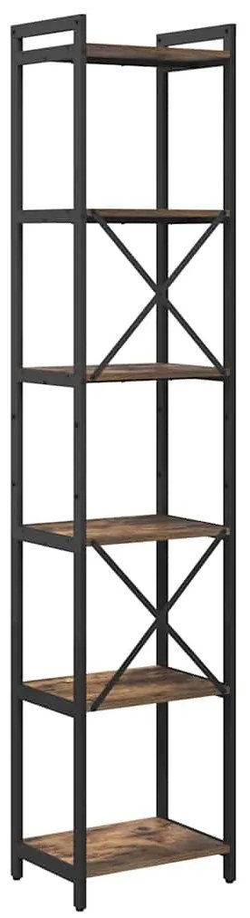 vidaXL Βιβλιοθήκη Καπνιστή δρυς 40 x 30 x 188 εκ Επεξεργασμένο ξύλο