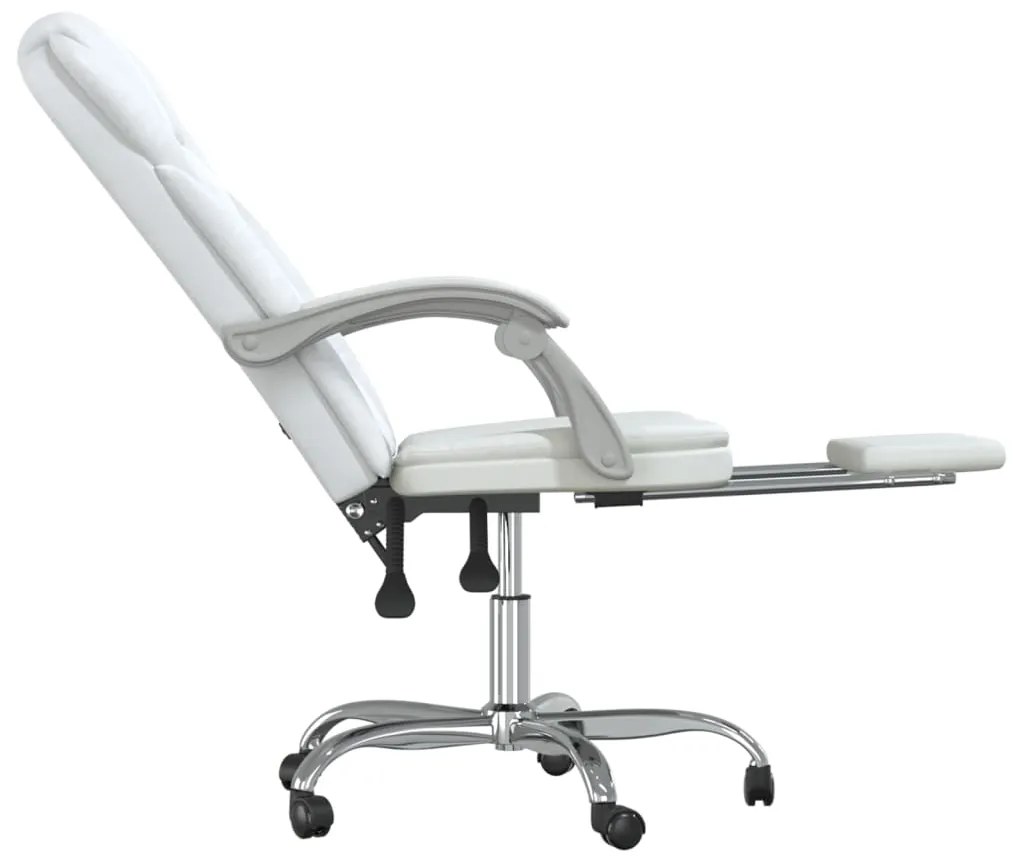 vidaXL Καρέκλα Γραφείου Ανακλινόμενη Λευκό Συνθετικό δέρμα