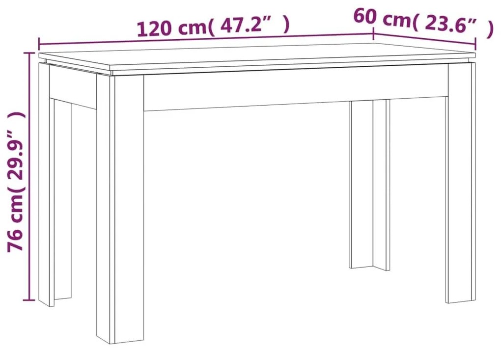 Τραπέζι Τραπεζαρίας Καπνιστή Δρυς 120x60x76 εκ. Επεξ. Ξύλο - Καφέ