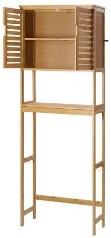 VEVOR Bamboo Over The Toilet Storage Cabinet with Adjustable Shelf 68.9&quot; H