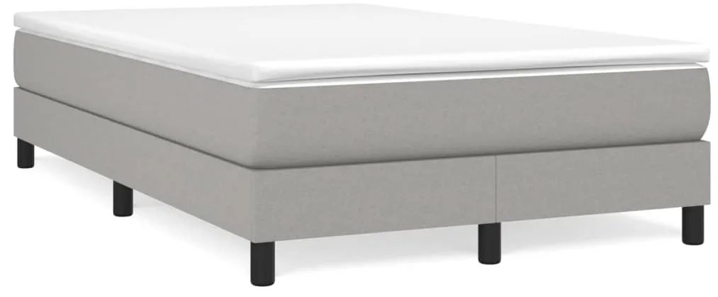 vidaXL Κρεβάτι Boxspring με Στρώμα Ανοιχτό Γκρι 120x200 εκ. Υφασμάτινο