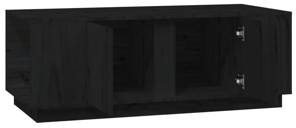 vidaXL Τραπεζάκι Σαλονιού Μαύρο 110 x 50 x 40 εκ από Μασίφ Ξύλο Πεύκου