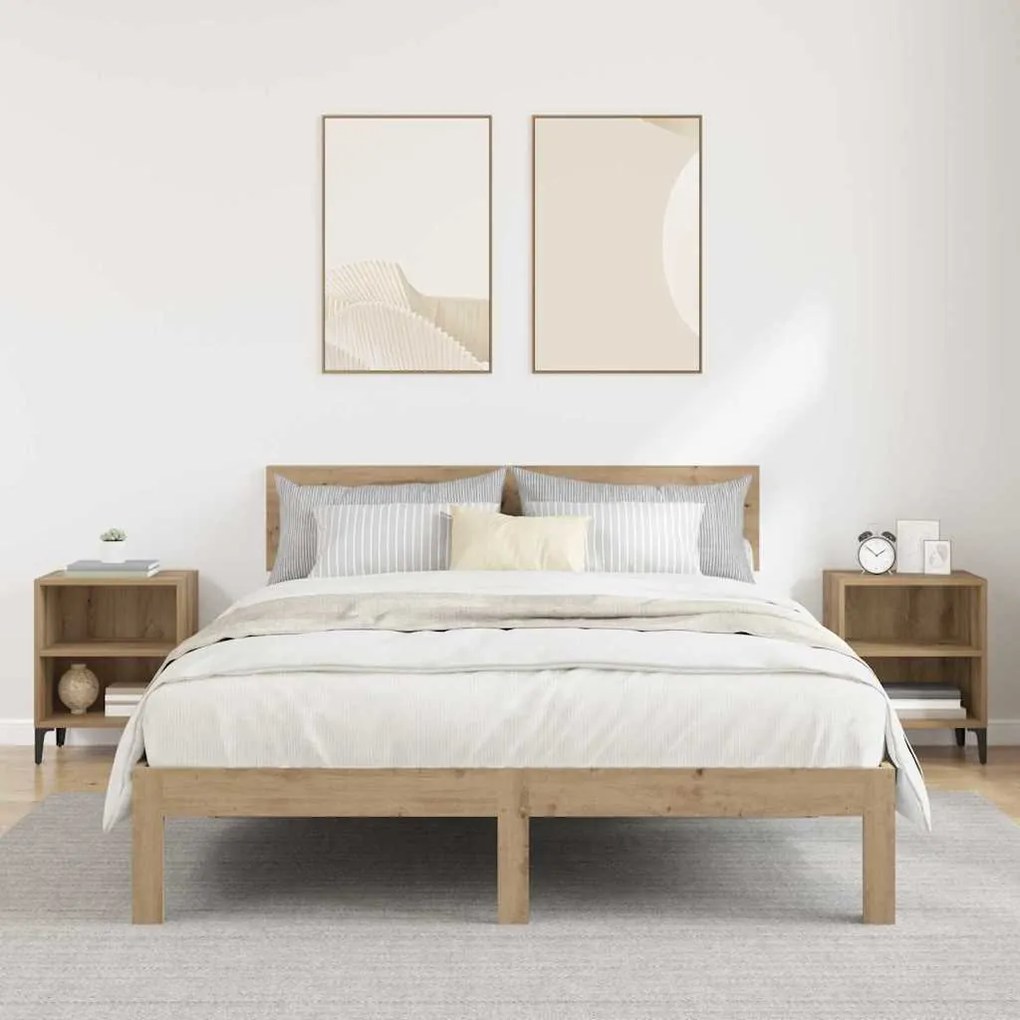 vidaXL Κομοδίνο 2 pcs artisan δρυς 40 x 30 x 50 cm Επεξεργασμένο ξύλο