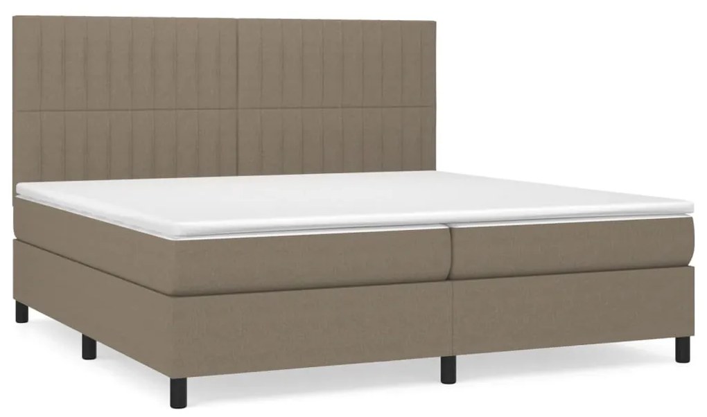 vidaXL Κρεβάτι Boxspring με Στρώμα Taupe 200x200 εκ. Υφασμάτινο