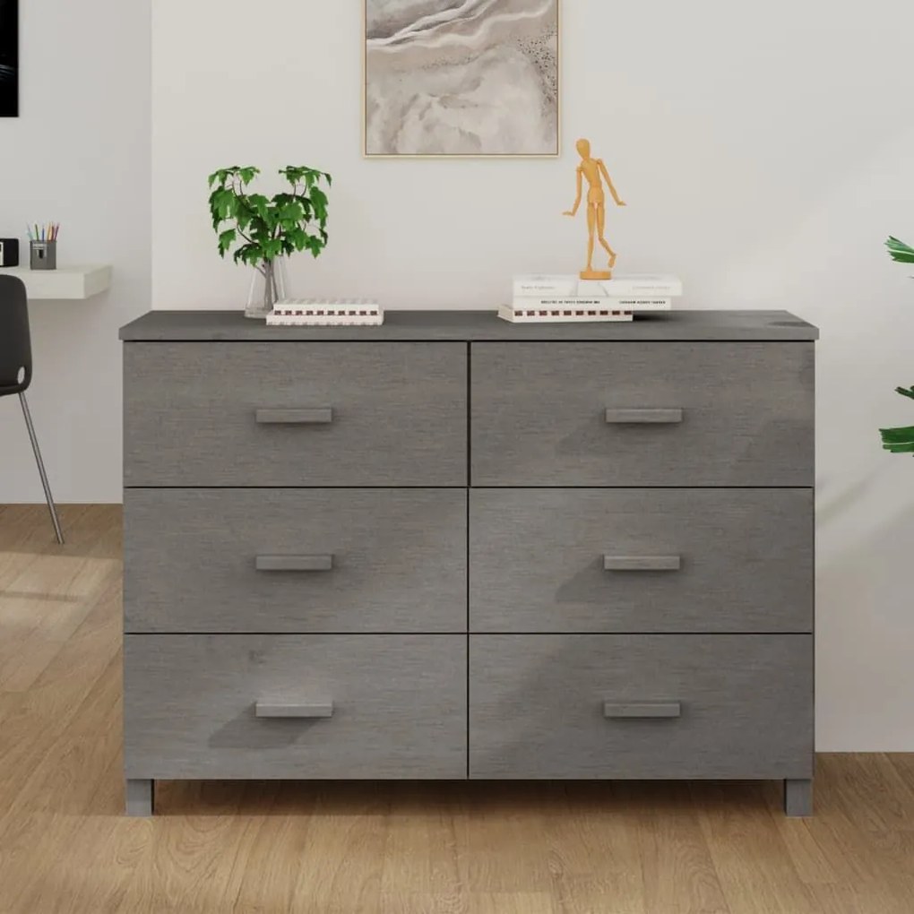 Συρταριέρα HAMAR Αν. Γκρι 113 x 40 x 80εκ. Μασίφ Ξύλο Πεύκου 340451