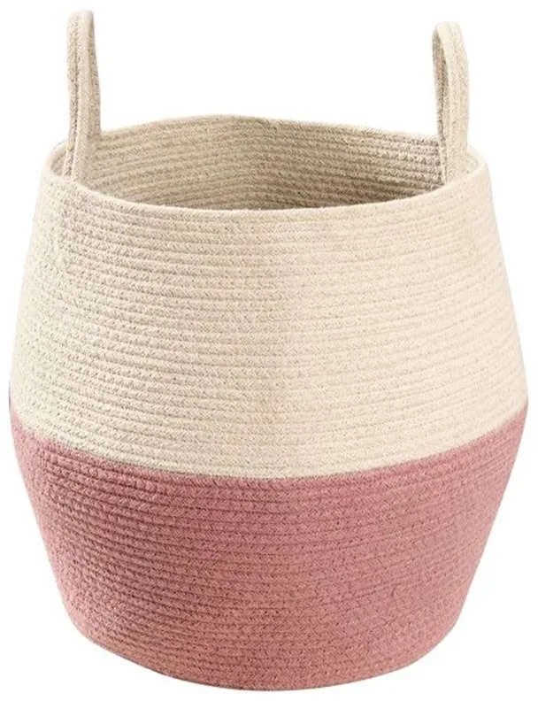 Καλάθι Αποθήκευσης με Χειρολαβές Zoco LOR-BSK-ZOCO-ASH Ash Rose-Natural 30X30Χ35Cm Lorena Canals Cotton